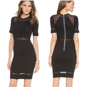 Torn by Ronny Kobo Mesh Bodycon Dress Black size XS